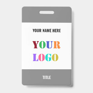 Custom Your Business Logo Name Badge Template