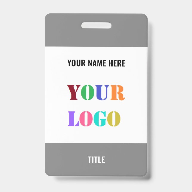 Custom Your Business Logo Name Badge Template (Front)