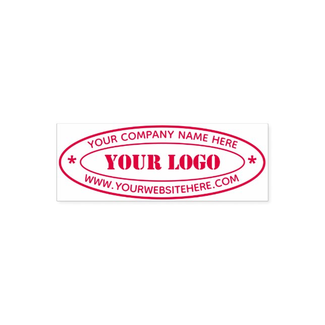 Custom Your Business Logo Oval Self-inking Stamp (Design)
