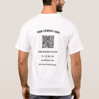 Custom Your Business Logo Text and QR Code T-Shirt
