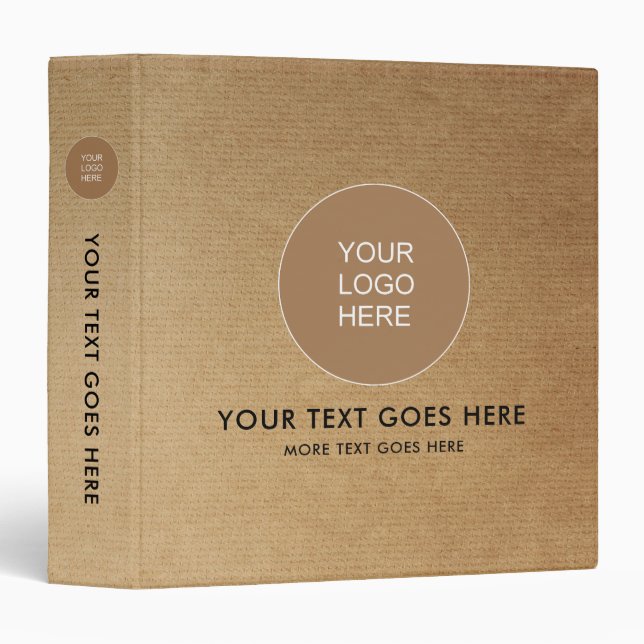Custom Your Business Logo Text Here Rustic Craft Binder (Front/Spine)