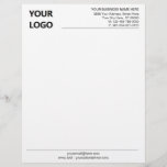 Custom Your Business Logo Text Info Letterhead<br><div class="desc">Custom Font and Colours - Simple Personalized Business Letterhead with Logo - Add Your Logo - Image or QR Code - Photo / Business Name - Company / Address - Contact Information / more - Resize and move or remove and add elements / image with Customization tool - Choose font...</div>