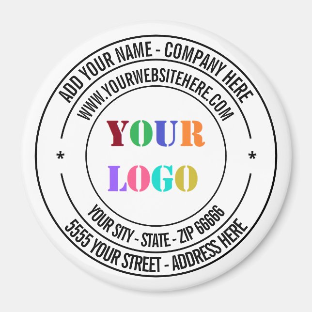 Custom Your Business Logo Text Magnet Template (Front)