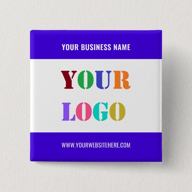 Custom Your Business Logo Text Promotional Button (Front)