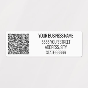 Custom Your Business Name Address QR Code Labels