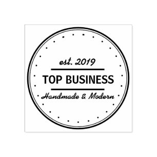 Custom Your Business  Name and Tagline Rubber Stamp