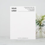 Custom Your Business Office Letterhead with Logo<br><div class="desc">Custom Simple Black and White Business Office Letterhead with Logo</div>