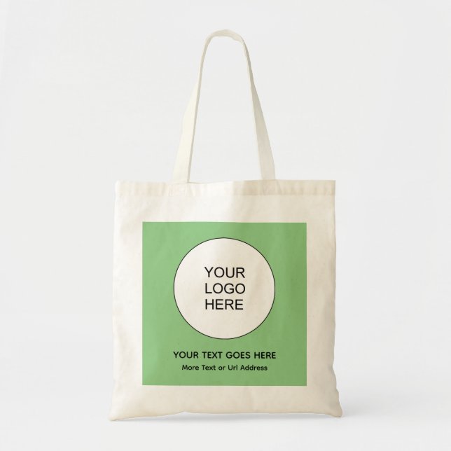 Custom Your Business Your Logo Here Sage Green Tote Bag (Front)