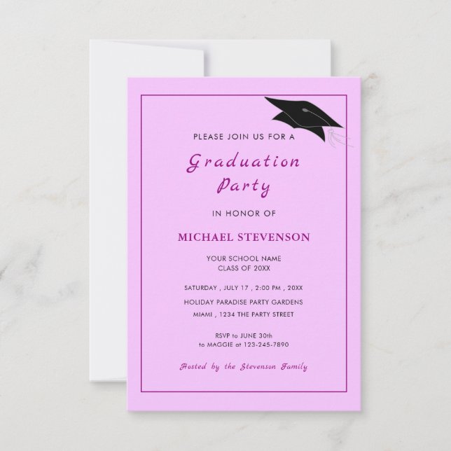 Custom Your Colours and Font Graduation Invitation (Front)
