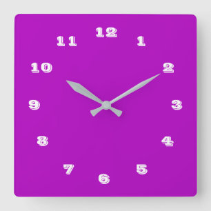 Custom Your Colours Font Numbers Personalized Square Wall Clock