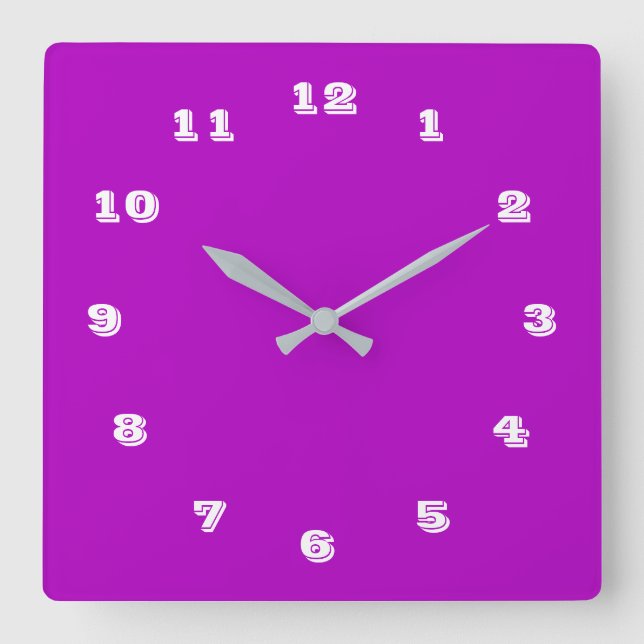Custom Your Colours Font Numbers Personalized Square Wall Clock (Front)