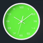 Custom Your Colours Numbers Font Neon Green Clock<br><div class="desc">Custom Colours - Neon Green Wall Clocks - Choose / add your favourite background and number colours / fonts / size - with Customization tool ! - or Add your text / logo / more ! Good Luck - Be Happy :) MIGNED Design</div>