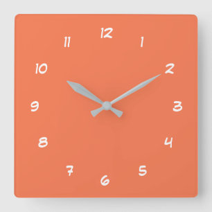 Custom Your Colours Numbers Font Personalized Square Wall Clock