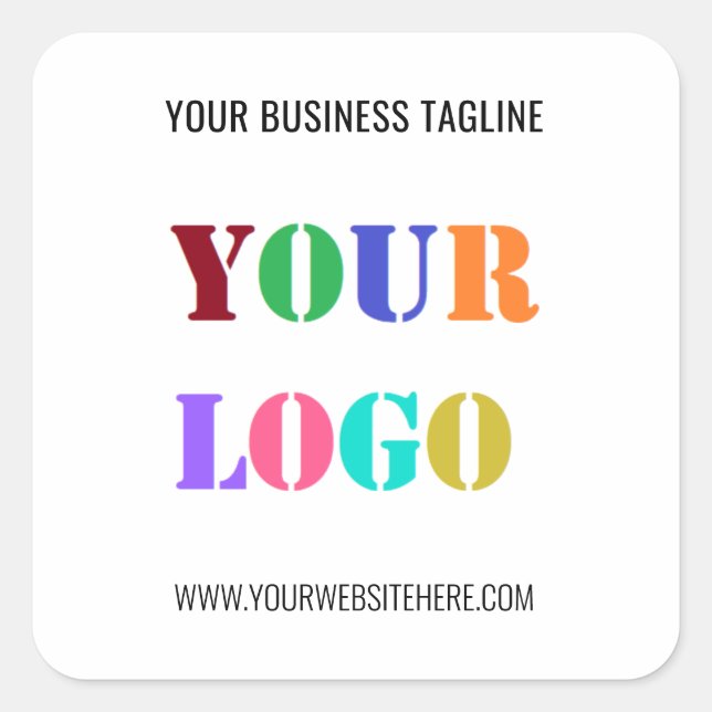Custom Your Company Logo and Text Business Sticker (Front)