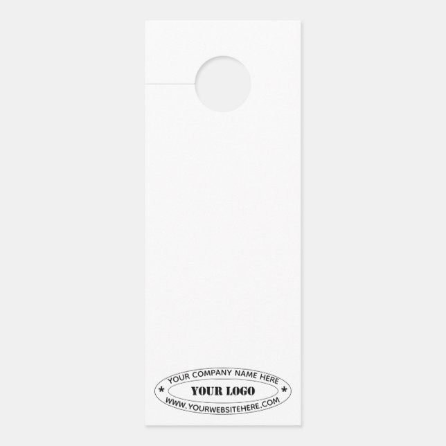 Custom Your Company Logo and Text Door Hanger (Front)