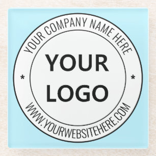 Custom Your Company Logo and Text Glass Coaster