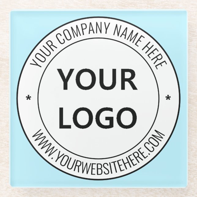 Custom Your Company Logo and Text Glass Coaster (Front)