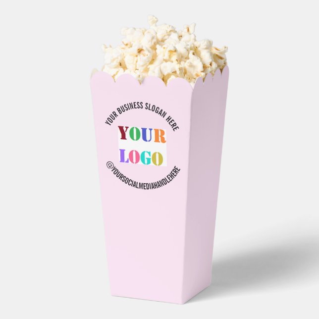 Custom Your Company Logo and Text Popcorn Box (Popped)