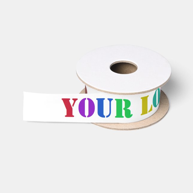 Custom Your Company Logo Business Gift Ribbon Satin Ribbon (Spool)