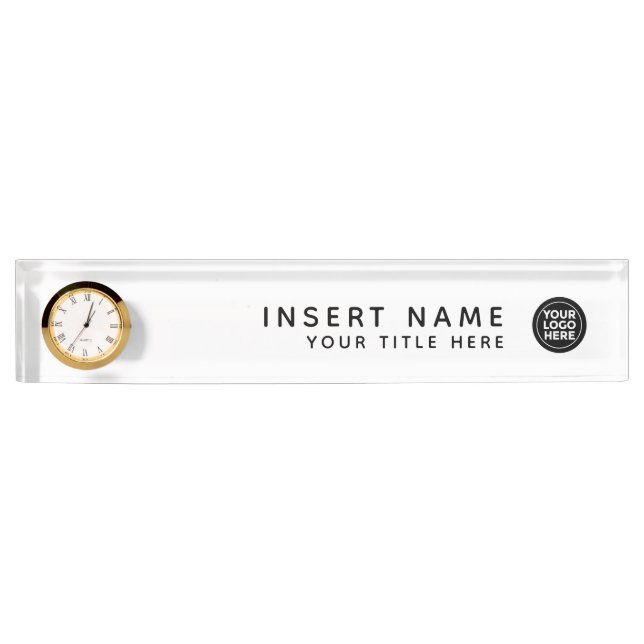 Custom Your Company Logo Elegant Nameplate (Front)