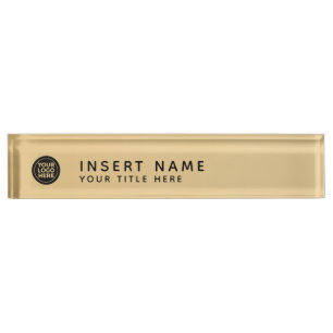 Custom Your Company Logo Golden Gradient Nameplate