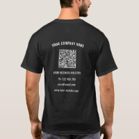 Custom Your Company Logo Text and QR Code T-Shirt