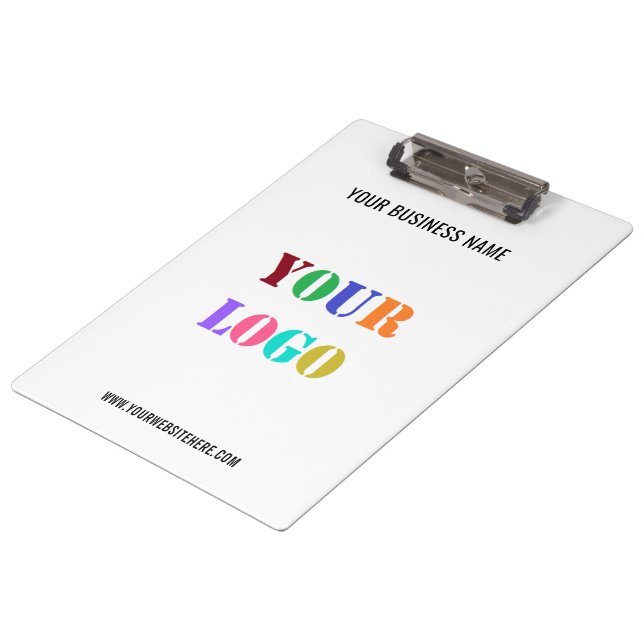 Custom Your Company Logo Text Business Clipboard (Angled)