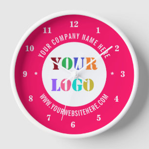 Custom Your Company Logo Text Clock - Choose Colou