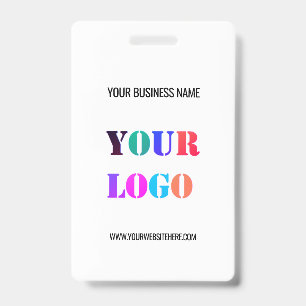 Custom Your Company Logo Text Name Business Badge