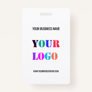 Custom Your Company Logo Text Name Business Badge