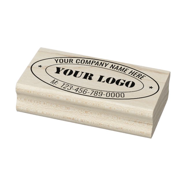 Custom Your Company Logo Text Oval Rubber Stamp (Stamp)