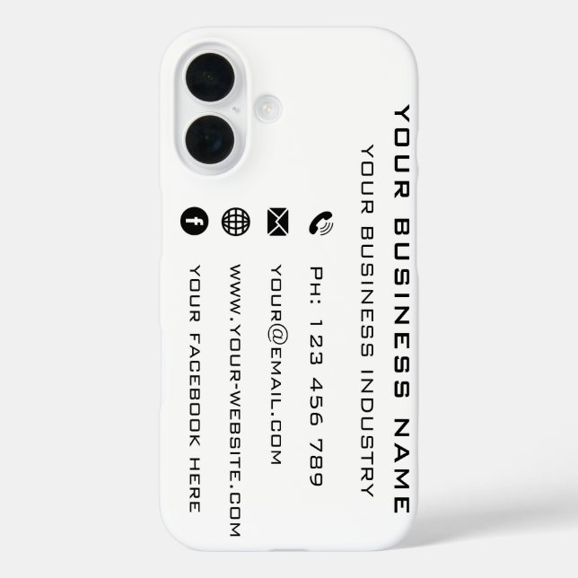 Custom Your Company Name Info Business iPhone Case (Back)