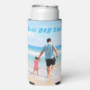 Custom Your Dad Photo Can Cooler Gift with Text