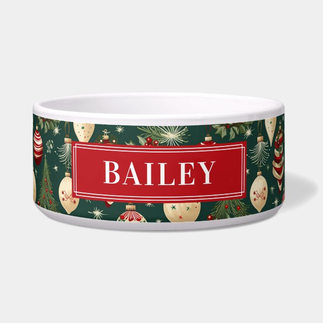 Custom Your Dog Name Christmas Red Green Pet (Front)