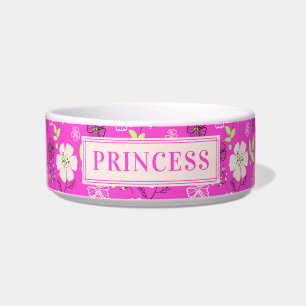 Custom Your Dog Name Personalize Pet Bowl Pink 