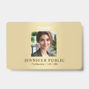 Custom Your Employee Photo Gold Colour Template Badge