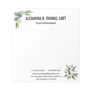 Custom Your Eucalyptus therapist professional Notepad