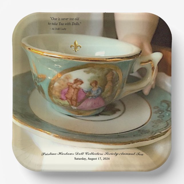 Custom [Your Event] French Teacup Paper Plate (Front)