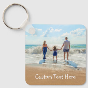 Custom Your Family Photo and Text Keychain