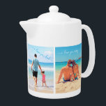 Custom Your Family Photo Collage Teapot with Text<br><div class="desc">Teapots with Custom Photo Collage Family Love Personalized Text - Mother / Father / Kids / Parents / Couple - Modern Custom Photos Unique Your Own Design - Special Family / Friends or Personal Teapot Gift - Add Your Photos and Text - Name / Favourite Background - Elements and Text...</div>