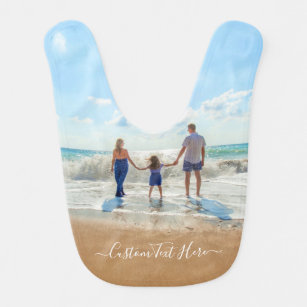 Custom Your Favourite Photo Baby Bib with Text