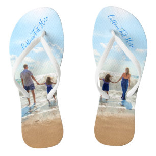 Custom Your Favourite Photo Flip Flops with Text