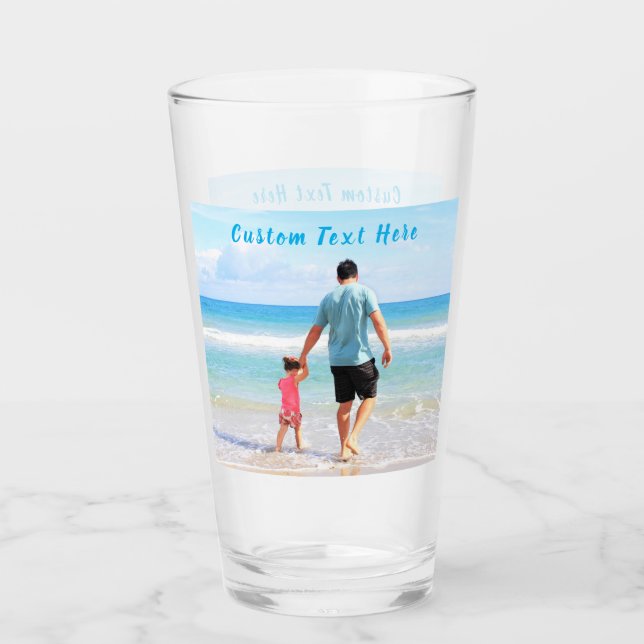 Custom Your Favourite Photo Glass Gift with Text (Front)