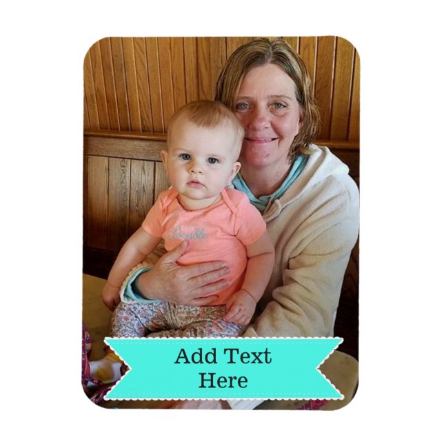 Custom Your Favourite Photo Magnet Add Text (Vertical)