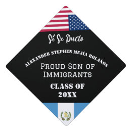 Custom Your flag and USA flag Spanish Class of Gr Graduation Cap Topper