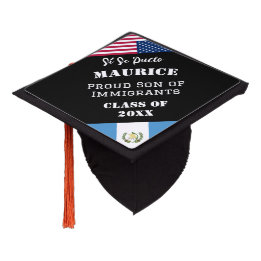Custom Your flag and USA flag Spanish Class of  Graduation Cap Topper