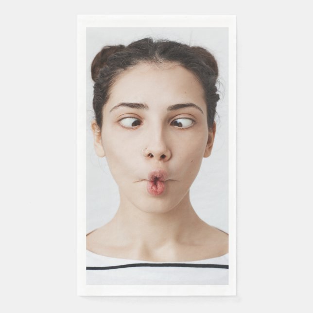 Custom Your Funny Face Photo Selfie Napkin (Front)