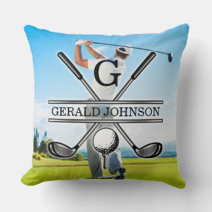 Custom Your Image Golf Monogram Design Throw Pillow