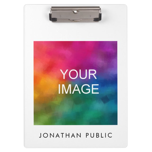 Custom Your Image Photo Design Name Business Logo Clipboard (Front)