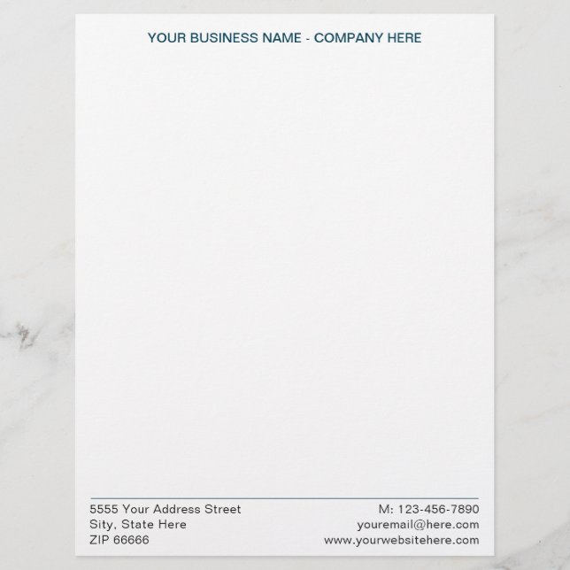 Custom Your Info Business Letterhead with Logo (Front)